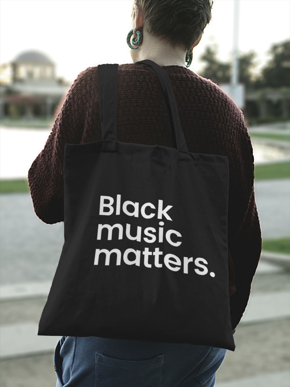 Eco Conscious Music Tote Bag Carry the Beat Beyond Genius Apparel Beyond Genius by Adrian Dunn